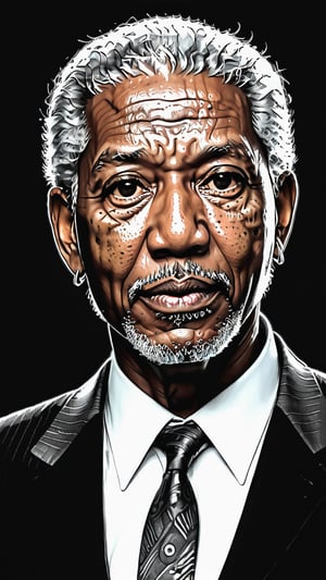 morgan freeman themes coloring book,black and white, for kids, best quality, ultra detailed, photorealistic, high quality, high resolution, super detailed, drwbk coloring book drawing