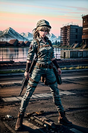 best quality,masterpiece,illustration,super detailed,High detail RAW photo,professional photograph,ultra-detailed,CG,unity,8k wallpaper,extremely detailed CG,extremely detailed,extremely detailed,Amazing,finely detail,official art,High quality texture,highres,
random hair, intricate, feminine,beautiful, highly detailed,digital , PUBG game,photography, Pubg girl charector, 1girl, with M416 glacier AMR, full size image, in battlefield , holding gun,  6x scope , war,(full body)fighting_stance,dynamic pose,standing,Detailedface, (ruined city  background),