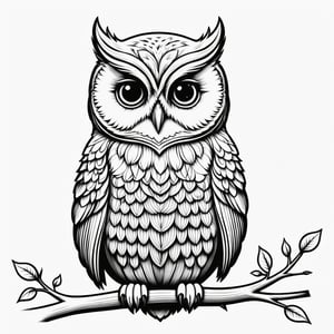 coloring book, bold line art. White and black minimalistic draw coloring page for owl. Defined lines. Clean Drawn. Vector, Coloring Page, Bold line art, Coloring Book, Outline, Coloring, Coloring Sheet, Coloring Book, Coloring Page, Black and white, illustration, Draw, drwbk coloring book drawing