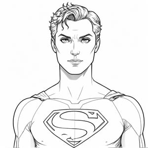 coloring book, bold line art. White and black minimalistic draw coloring page for superman. Defined lines. Clean Drawn. Vector, Coloring Page, Bold line art, Coloring Book, Outline, Coloring, Coloring Sheet, Coloring Book, Coloring Page, Black and white, illustration, Draw, drwbk coloring book drawing
