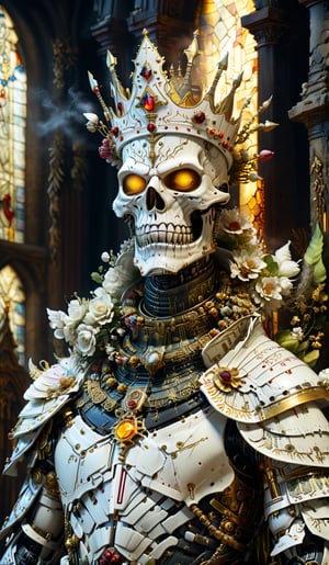 (((Top Quality: 1.4))), (Art by Giuseppe Arcimboldo),,(Unparalleled Masterpiece),(Ultra High Definition),(Ultra-Realistic 8k CG),cyborg evil priest , horror, highly detailed embellished white Vestment, highly gold detailed priest's crown , in dark ruins of church,8 life size, eerie white light penetrating makes gradient of shadows and adds depth to images, (magic mysterious background,, glowing particles, ethereal fog, faint darkness), hype realistic cover photo awesome full color, Cinematic, (hyper detail: 1.2),, perfect anatomy,more detail XL,Leonardo Style,cyborg style,detailmaster2,((full body image:1.8)),cyborg