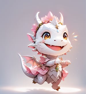  portrait of cute dragon,(dynamic  pose), high quality,(happy atmosphere) ,,smile, , (wind effect), cherry_blossom background,sun light,(full body image:1.5),,,cute dragon,sticker