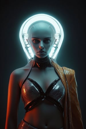 Futuristic radiation Mask on a mallu woman, in saree, navel. Full body, midriff exposed navel show, Cinematic colour grading, teal and orange lighting, 

fantasy beauty, biochemiluminescence, art nouveau, bright colors,  optical illusion 3D art), detailed textures, high quality, high resolution, high precision, realism , color correction, proper lighting settings, harmonious composition, Behance works,Details,Details,Texture,Details,weird_futuristic_fashion