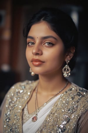 Raw photo of (18yo Kerala Beautiful young woman:1.1, (best quality, highres, ultra-detailed:1.2), This breathtaking photograph, shot on a Canon 1DX with a 50 mm f/2.8 lens, beautifully showcases the raw and authentic beauty of life. high resolution 8k image quality, vibrant colors, glowing dimond, glowing eyes, realistic Raw photo, realistic lighting, traditional white saree,  exotic beauty, mesmerizing eyes, girl ,Thrissur,Mallu,Saree,35mm photo