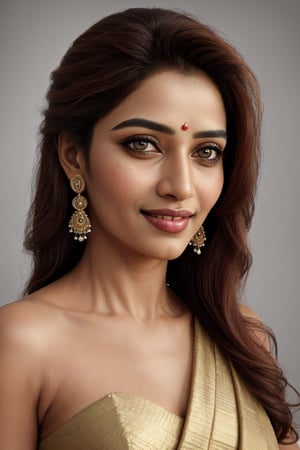 (best quality,4k,8k,highres,masterpiece:1.2),ultra-detailed,(realistic,photorealistic,photo-realistic:1.37),beautiful,indian woman,(expressive eyes:1.1),(radiant smile:1.1),close-up,portrait,(smooth skin:1.1),(long,shiny hair:1.1),vibrant colors,studio lighting,ethnic jewelry,traditional attire (sari),ornate henna design,delicate facial features,graceful pose,serene expression,subtle makeup,rich textures,deep gaze,gorgeous accessories,exquisite craftsmanship,soft shadows,subtle highlights,warm color palette,aesthetic composition,striking contrast,detailed patterns,impeccable clarity,natural beauty,luminous complexion,regal elegance,unforgettable charm,intense gaze,dreamy ambiance,radiant personality,colorful backdrop,Mallu,Saree