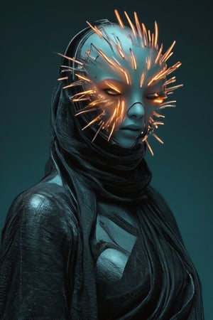 Futuristic radiation Mask on a mallu woman, in saree, navel. Full body, midriff exposed navel show, Cinematic colour grading, teal and orange lighting, 

fantasy beauty, biochemiluminescence, art nouveau, bright colors,  optical illusion 3D art), detailed textures, high quality, high resolution, high precision, realism , color correction, proper lighting settings, harmonious composition, Behance works,Details,Details,Texture,Details,weird_futuristic_fashion