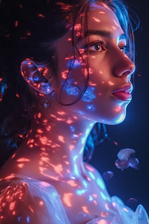  fantasy beauty, biochemiluminescence, art nouveau, bright colors, kaleidoscope and prism effects, optical illusion 3D art), detailed textures, high quality, high resolution, high precision, realism , color correction, proper lighting settings, harmonious composition, Behance works,Young beauty spirit ,gem00d