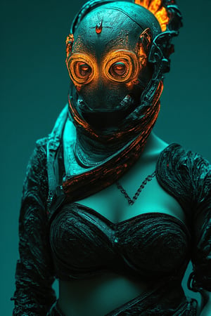 Futuristic radiation Mask on a mallu woman, in saree, navel. Full body, midriff exposed navel show, Cinematic colour grading, teal and orange lighting, 

fantasy beauty, biochemiluminescence, art nouveau, bright colors,  optical illusion 3D art), detailed textures, high quality, high resolution, high precision, realism , color correction, proper lighting settings, harmonious composition, Behance works,Details,Details,Texture,Details,weird_futuristic_fashion,Cosplay 