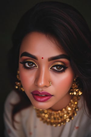 Raw photo of (18yo Kerala Beautiful young woman:1.1, (best quality, highres, ultra-detailed:1.2), This breathtaking photograph, shot on a Canon 1DX with a 50 mm f/2.8 lens, beautifully showcases the raw and authentic beauty of life. high resolution 8k image quality, vibrant colors, glowing dimond, glowing eyes, realistic Raw photo, realistic lighting, traditional white saree,  exotic beauty, mesmerizing eyes, girl ,Thrissur,Mallu,Saree,35mm photo