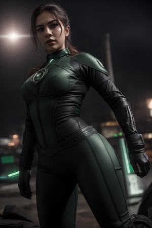 Female green lantern in a action scene 