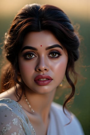 Raw photo of (18yo Kerala Beautiful young woman:1.1, (best quality, highres, ultra-detailed:1.2), This breathtaking photograph, shot on a Canon 1DX with a 50 mm f/2.8 lens, beautifully showcases the raw and authentic beauty of life. high resolution 8k image quality, vibrant colors, glowing dimond, glowing eyes, realistic Raw photo, realistic lighting, traditional white saree,  exotic beauty, mesmerizing eyes, girl ,Thrissur,Mallu,Saree,35mm photo