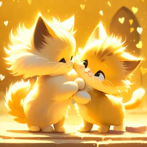 Xxmix_Catecat,two cats,playing,golden theme,cat, couple, romance, love 