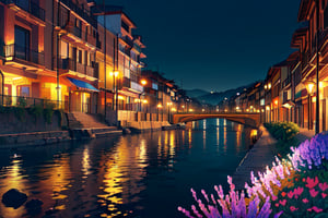 Medellin City is the eternal sprint's city  with many flowers of diferents colours and beautiful river. It is a place of magic and wonder that is sure to entice you to return again and again. vivid color, cinematic lighting, perfect composition, 8 k, octane render. High resolution scan, Trending on artstation, UHD, HDR, 8K, (Masterpiece:1, 5)