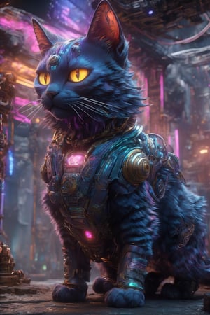 Cosmic Cat detailed matte painting, deep color, fantastical, intricate detail, splash screen, complementary colors, fantasy concept art, 8k resolution trending on Artstation Unreal Engine 5,cyberpunk