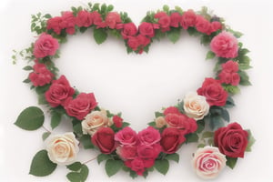 roses shaped into a heart