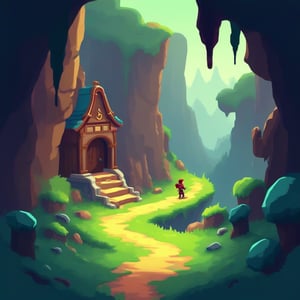 
flat 2D side-scrolling adventure game