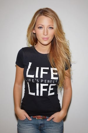 Typographic art featuring & perfect text, ["Life"], tshirt design,blake lively