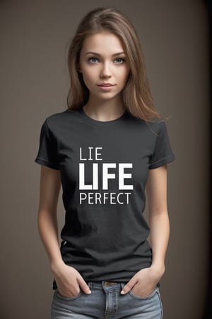Typographic art featuring & perfect text, ["Life"], tshirt design