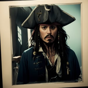Retrato de Jack Sparrow,Pirates of the Caribbean, mirando al espectador