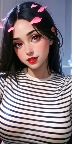 (masterpiece,  best quality, 8k raw photo), detailed background, hyper-detailed,  Detail eyes,  detail hand,  detail fingers, detail face, thick lips, red lips ,red eyes , , smile, detail hair, beauty, real life,  realistic, big_boobies, big_breast, big ass, big legs,big breasts.