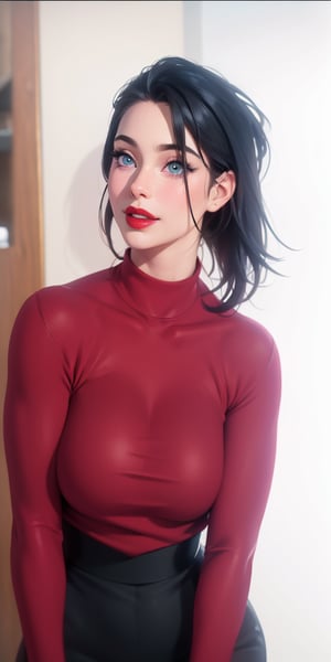 (masterpiece,  best quality, 8k raw photo), detailed background, hyper-detailed,  Detail eyes,  detail hand,  detail fingers, detail face, thick lips, red lips ,blue eyes , detail hair, beauty,  real life,  realistic, smile, big_boobies, big_breast, big ass, big legs,big breasts,photorealistic