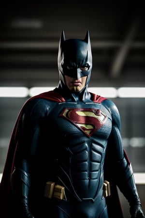 medium long shot of batman drenched in water in india , simultanneously show superman intense facial expression as well as body language that shows he is ready to fight .Backlight the subject in such a way to emphasie the chiselled physique of a superman. The light must be gentle that subtly separates the subject from the backdrop.
The picture is taken from sony fx6 and lens of 50mm extremely cinematic,  sperating the subject from the background
