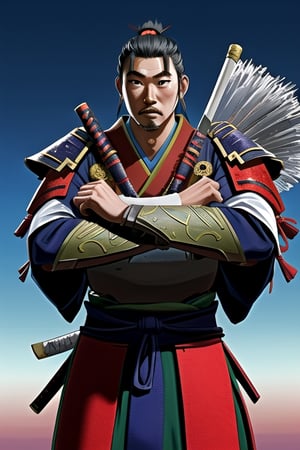 a samurai warrior is celebrating his win after the deadly war,Science Fiction