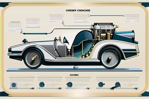 a website of a design for a detailed schematic representation of a time machine with different side views. 