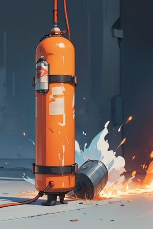 concept art, fire extinguisher cartoon, launch, 