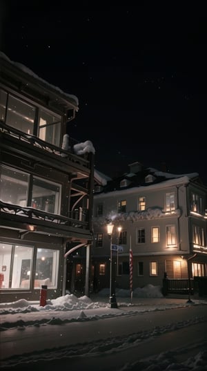 Best quality, high-res, night, snow, winter, atmospheric perspective, anamorphic, galaxy, huge planet, stars, photographic, octane render, high details, luminescent, full color, photorealistic, 4k, ultra detailed, high-detailed, Snow
