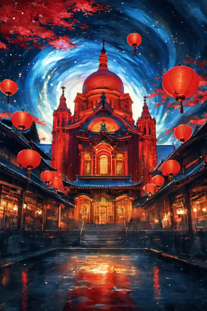  (8k, best quality, top level: 1.1), cinematic, night, temple, Odaiba Lantern festival, Japanese Lantern festival, red Lantern, flying red Lantern, cinematic background, complex background, dynamic angle, contrast color ((La Sagrada Família)), glow, background, detailed elements below.
Artist Inspiration: Vincent van Gogh
Description: Drawing from van Gogh's expressive style, the illustration captures the meteorites as dynamic elements in the sky. Their vibrant trails dance across the canvas, adding movement and energy. The atmosphere is a blend of artistic interpretation and the fascination of cosmic phenomena. --v 5 --stylize 1000, cinematics, 4k, cinematics, best lighting, best perspective, best composition, ,no_humans,EpicSky,LODBG,lty,cloud,ink scenery