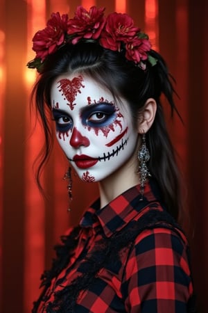 1girl makeup halloween,hlw cosplay