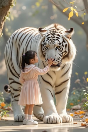 a little girl and white tiger,Gdoll