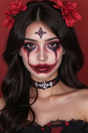 1girl makeup halloween,hlw cosplay