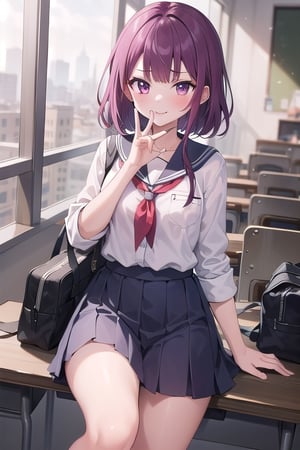 1 girl, school_uniforms,raidenshogundef, five finger