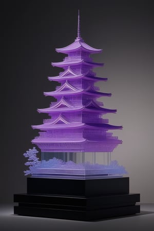 glass sculpture, Japanese castle, (studio lighting) ,<lora:659095807385103906:1.0>