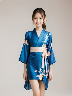 A photorealistic analog portrait of a young female model. (age 12-15, preteen girl, pretty girl, Japanese girl:1). (nude, naked body, no public hair:1.6), (slender girl, skinny body, very thin:1.3), She has a gentle smile, light makeup, and is (wearing an erotic dropped kimono dress:1.2). (beautiful hairstyle, ponytail:1.2),(high heels, dancing:0.8), The background is soft-focused with a neutral color palette, emphasizing the subject. The lighting is soft and diffused, highlighting her features and giving the image a warm, inviting atmosphere. (blank background:1.2)

More Reasonable Details,aesthetic portrait,FilmGirl,hubggirl,more detail XL,More Reasonable Details