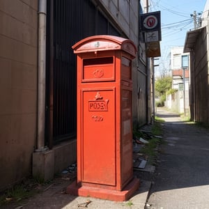 Post box on an abandoned street