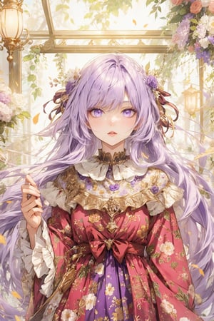 girl with light purple hair and purple eyes