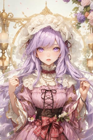 girl with light purple hair and purple eyes