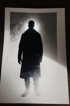 A man's silhouette stands alone in a dimly lit corner, surrounded by an eerie blackness that seems to seep into his very pores. The air is heavy with malice as darkness creeps over him like a shroud, casting long shadows across the floor. Photorealistic details reveal every contour of his tense face, etched with a sense of hatred and loathing. Dark windows yawn open like empty eyes, seeming to draw in the toxic emotions that swirl around him, creating an atmosphere of oppressive dread.,Masterpiece