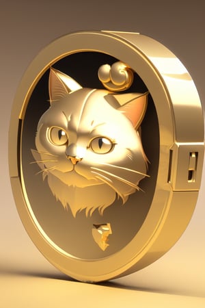 A gold coin,(an cat on coin:1.25),(Pure Gold:1.1),(cartoon,3d:1.3),(masterpiece, top quality,best quality, official art, beautiful and aesthetic:1.2),Game ICON,HD Transparent background,Volume light,No human,fantasy,best quality,,game coin, 
,3d style