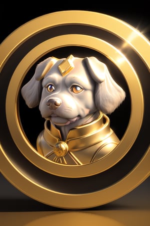 A silver coin,(an dog on coin:1.25),(Pure Gold:1.1),(cartoon,3d:1.3),(masterpiece, top quality,best quality, official art, beautiful and aesthetic:1.2),Game ICON,HD Transparent background,Volume light,No human,fantasy,best quality,,game coin