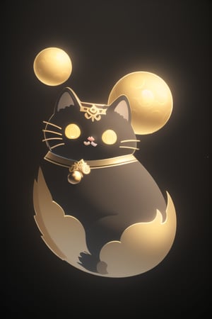 (masterpiece, top quality, best quality, official art, beautiful and aesthetic:1.2),(8k, best quality, masterpiece:1.2),(((black background, )))
touxiangkuang, game icon, game icon institute,, A little cat keeps circling around the frame, with golden bells around it. It looks beautiful, like a fantasy

,Pusheen