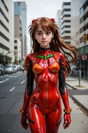 point of view, subjective camera perspective from the body, souryuu_asuka_langley:1, 16 years old slim model, souryuu_asuka_langley, plugsuit,