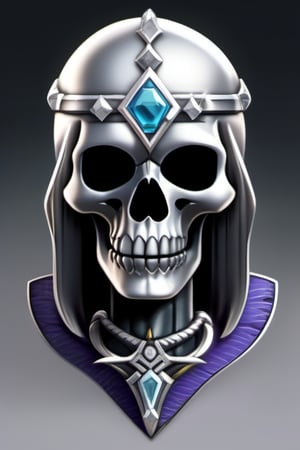 silver and stone skull logo to create a well detailed style necromancer