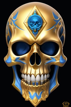 gold and blue skull logo to create a well detailed style necromancer