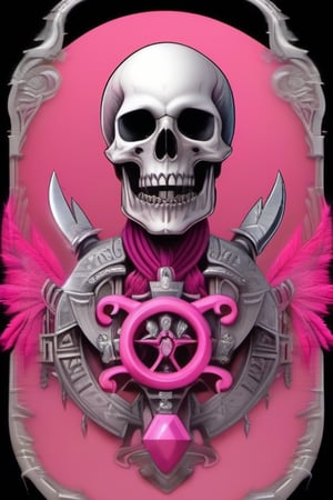 silver and pink skull logo to create a well detailed style necromancer