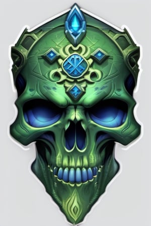 blue and green skull logo to create a well detailed style necromancer