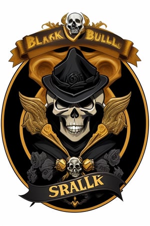 black and gold skull logo to create a well detailed style necromancer